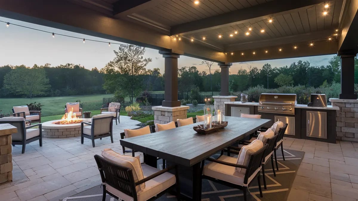 Covered patio dining