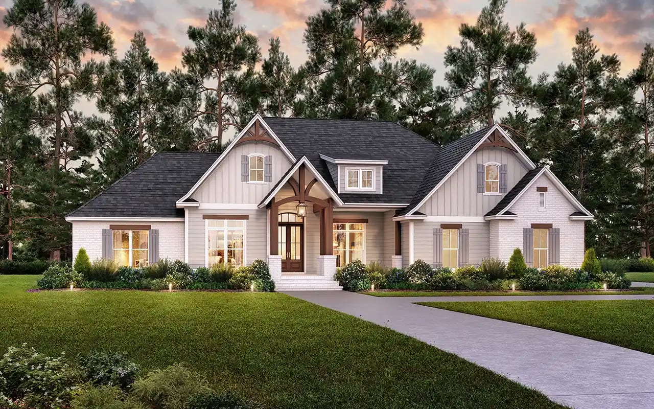 Farmhouse plan render