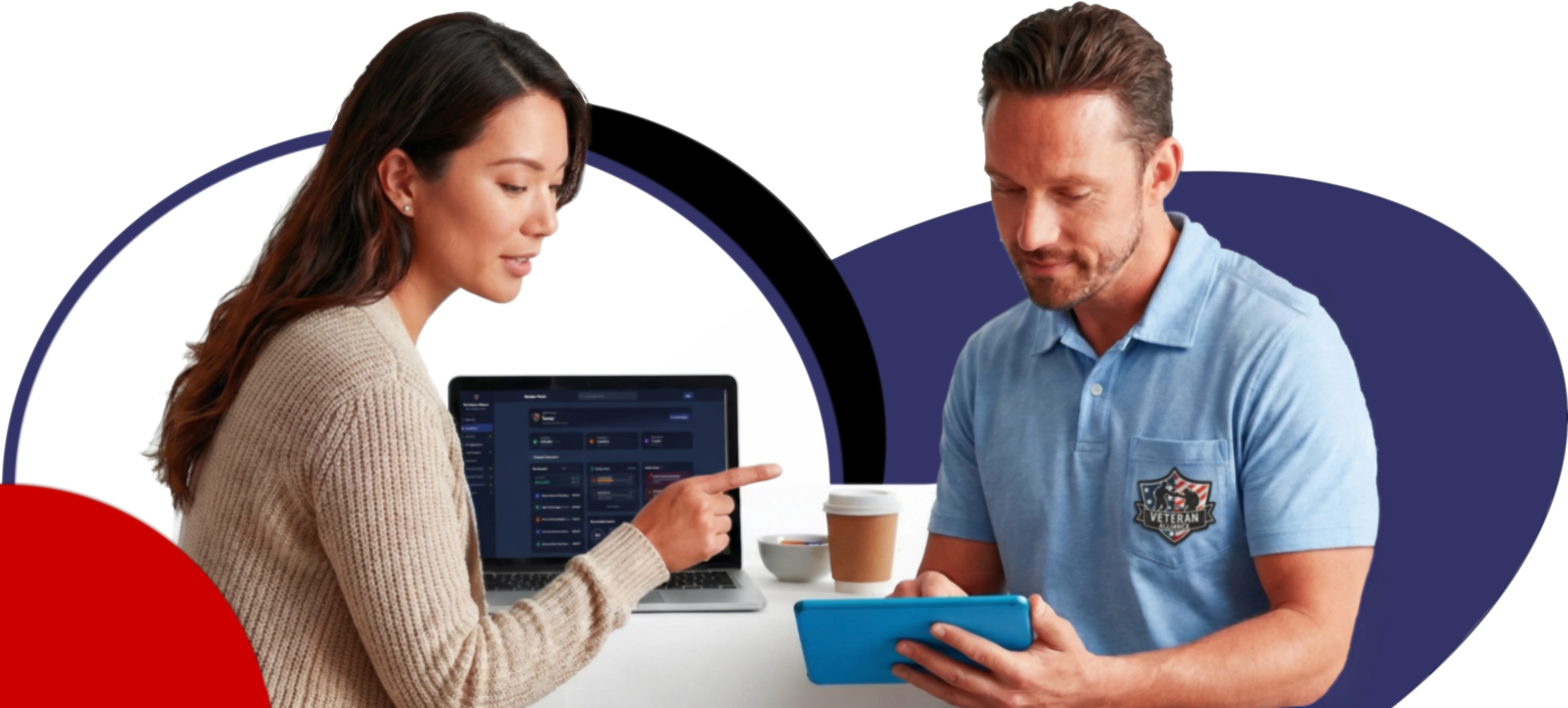 A veteran-owned business team covered by commercial insurance